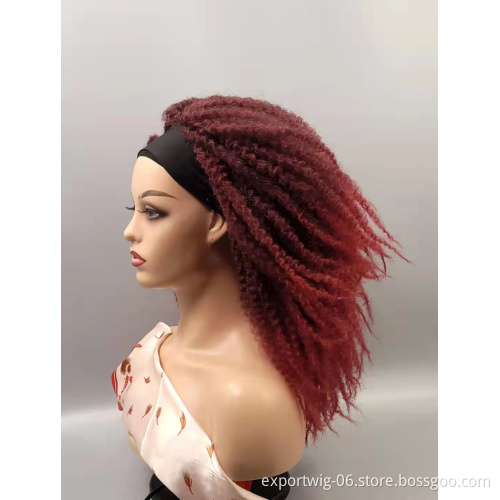Marley Afro Kinky Twist Hair Head band Wig Marley Crochet Hair Scarf Wigs Synthetic Braiding hair Wig with Headband